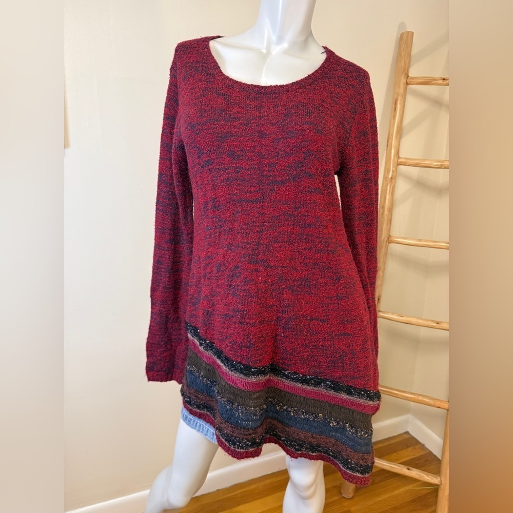 Soft Surroundings Raku Tunic Sweater Womens L Wool Blend Lagenlook  Asymmetrical